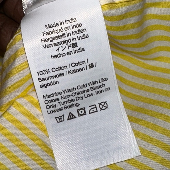 J Crew Women’s 4 Classic Fit Crisp Poplin Shirtdress Yellow Stripe Preppy Boho - Picture 12 of 12